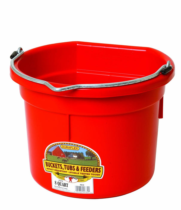 8 QT FLAT BACK BUCKET RED/GR