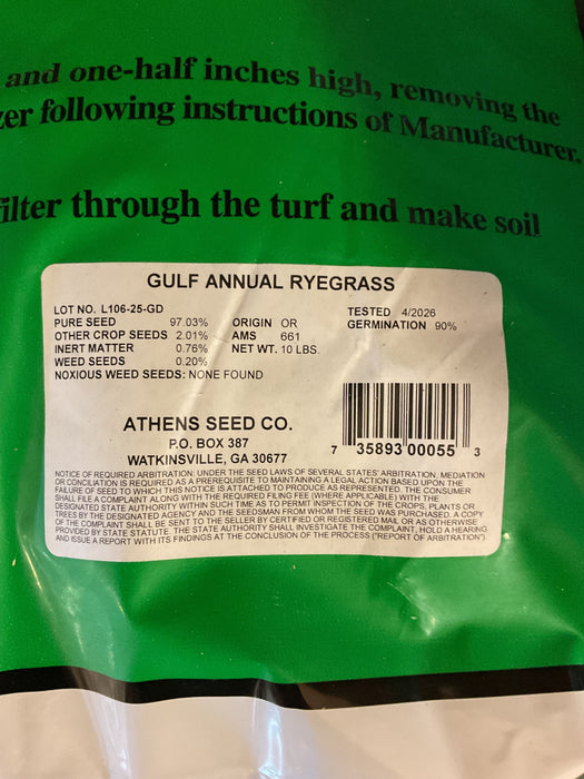 RYEGRASS-GULF ANNUAL 25#