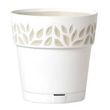 DEROMA LEAF POT 9.8" WHITE