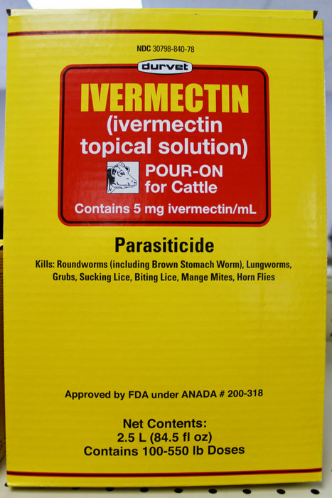 DURVET IVERMECTIN POUR ON 250M