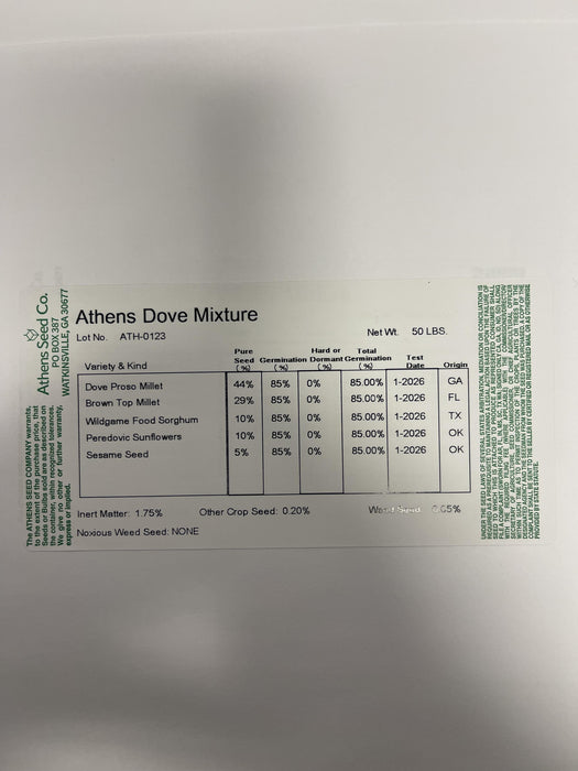 ATHENS DOVE MIXTURE 50#