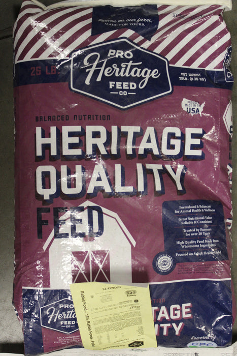 PH-16% RABBIT PELLETS 25#