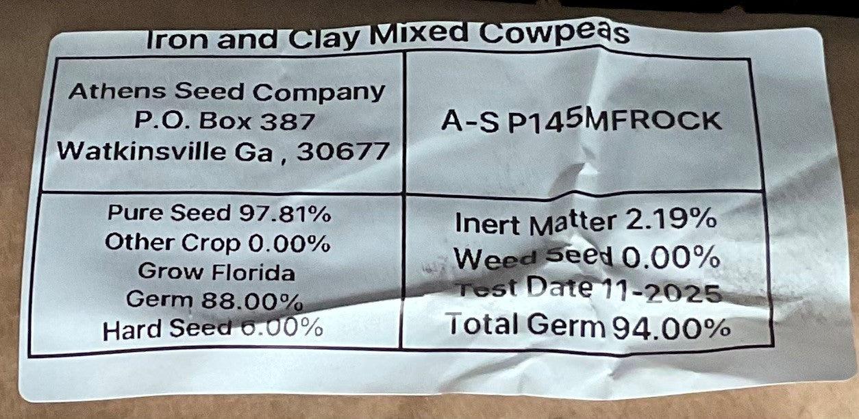 IRON & CLAY PEAS 50#