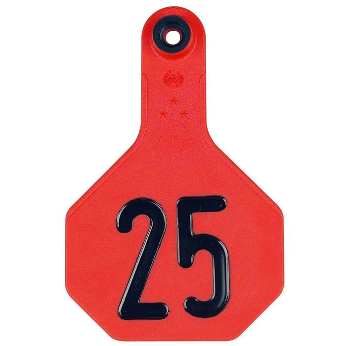 Y TEX RED AA EAR TAGS 1-25