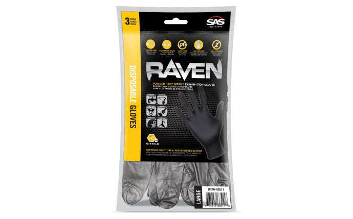 BOSS 3 PACK NITRILE GLOVE L