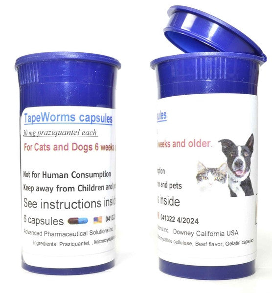 TAPEWORMER 30MG SMALL D/C 6 PK