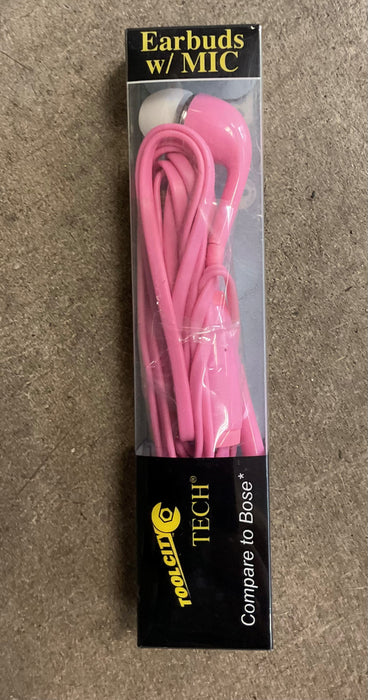 EARBUDS W/MIC BLUE/PINK