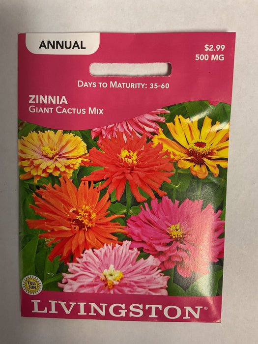ZINNIA GIANT CACTUS MIX 500MG