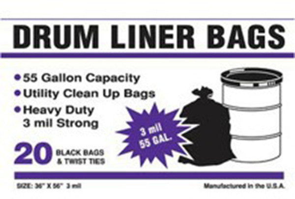 DRUM LINER BAGS 55 GAL 20-PK