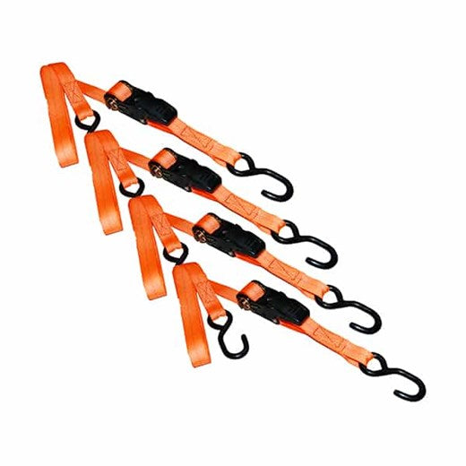 RATCHET TIE DOWNS 15FT 4PK