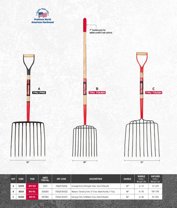 TRU TOUGH MANURE FORK 10 TINE